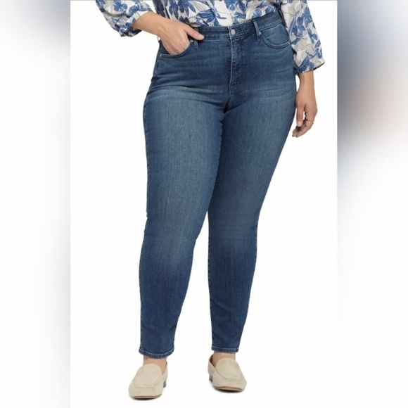 NYDJ 22W Sheri Slim Jeans, High Rise, Stretch,  Womens Plus Size Slimming - Picture 1 of 14